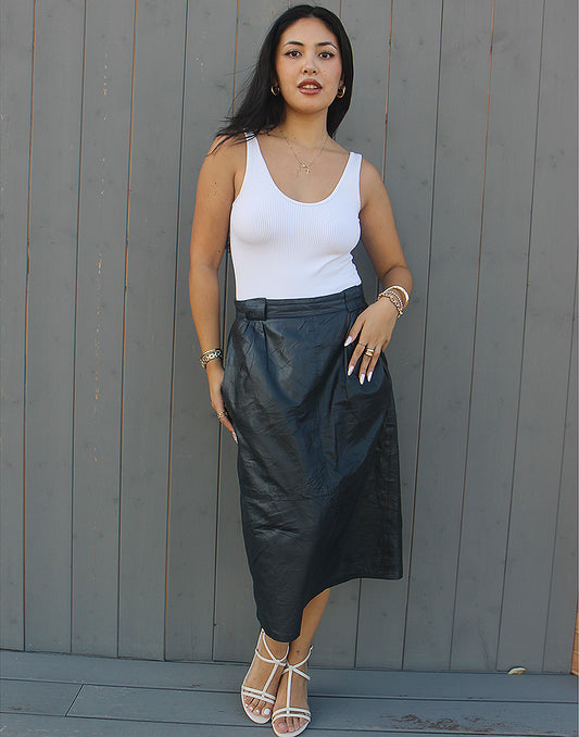 Leather Midi Skirt