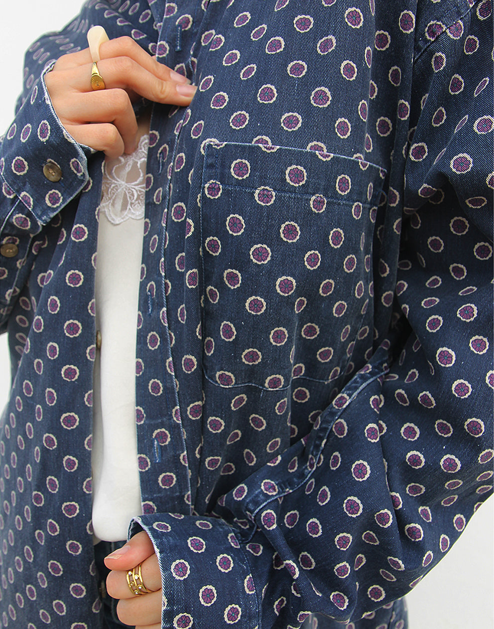 Navy Blue Denim Shirt