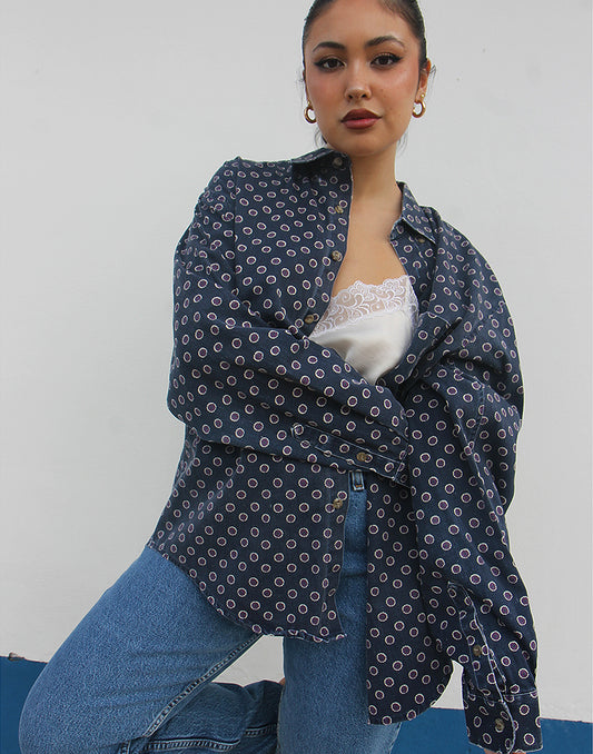 Navy Blue Denim Shirt