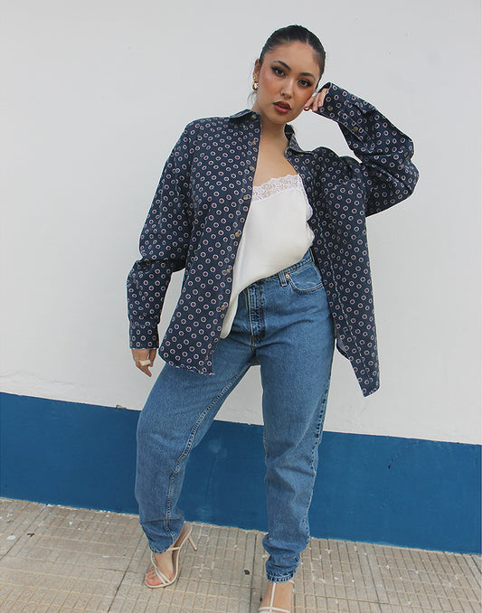 Navy Blue Denim Shirt