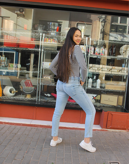 Long Dungaree in Light Blue