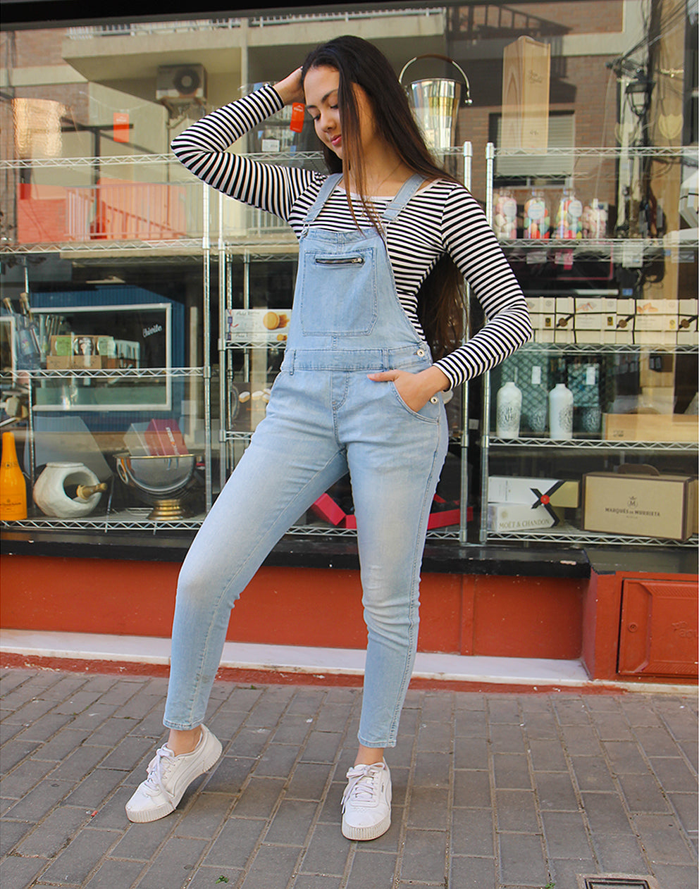 Long Dungaree in Light Blue