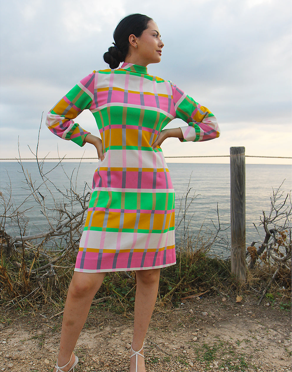 60s Geometric Print Mini Dress