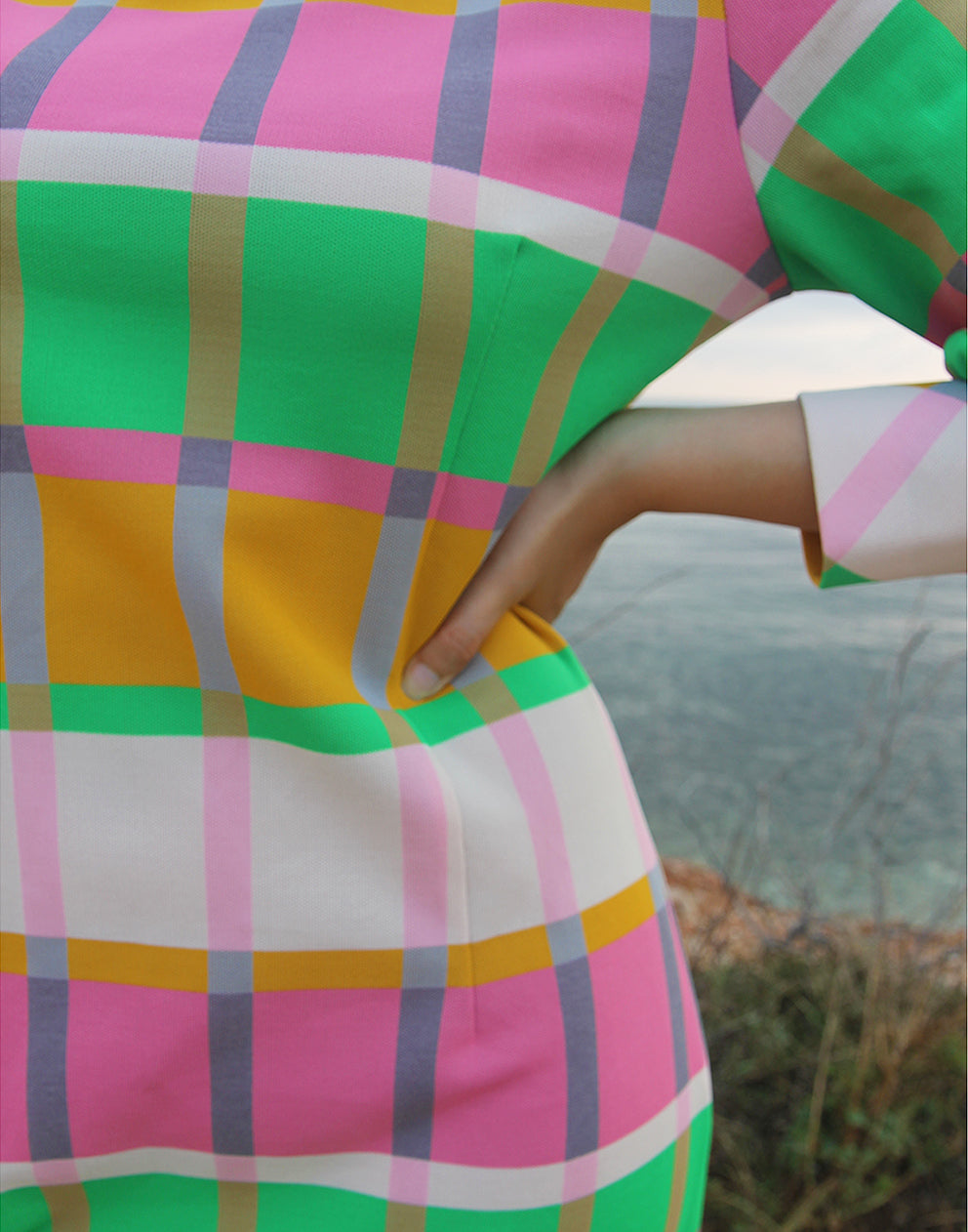 60s Geometric Print Mini Dress