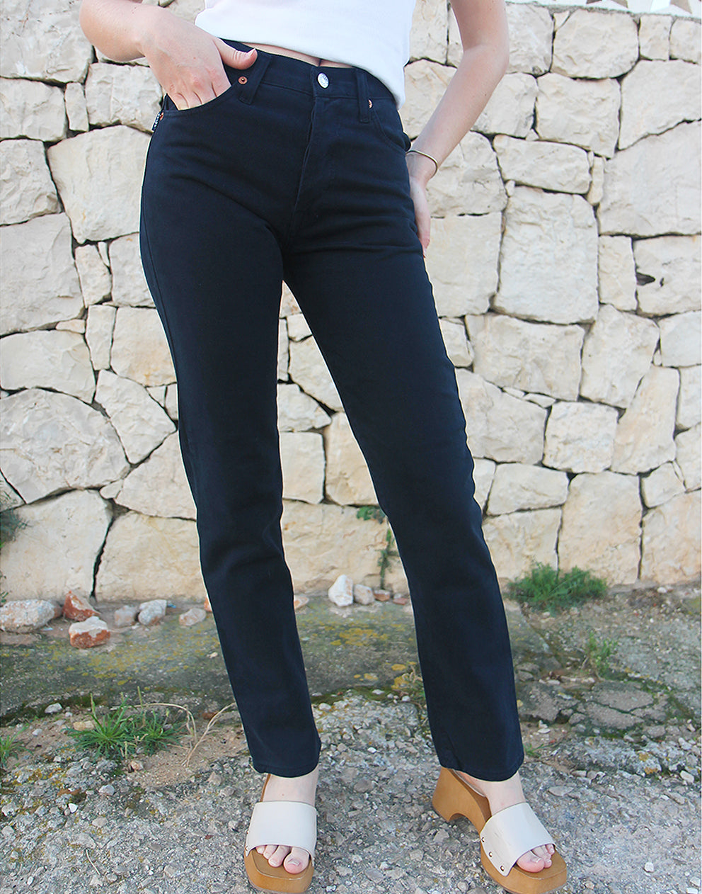 Jeans mom azul marino