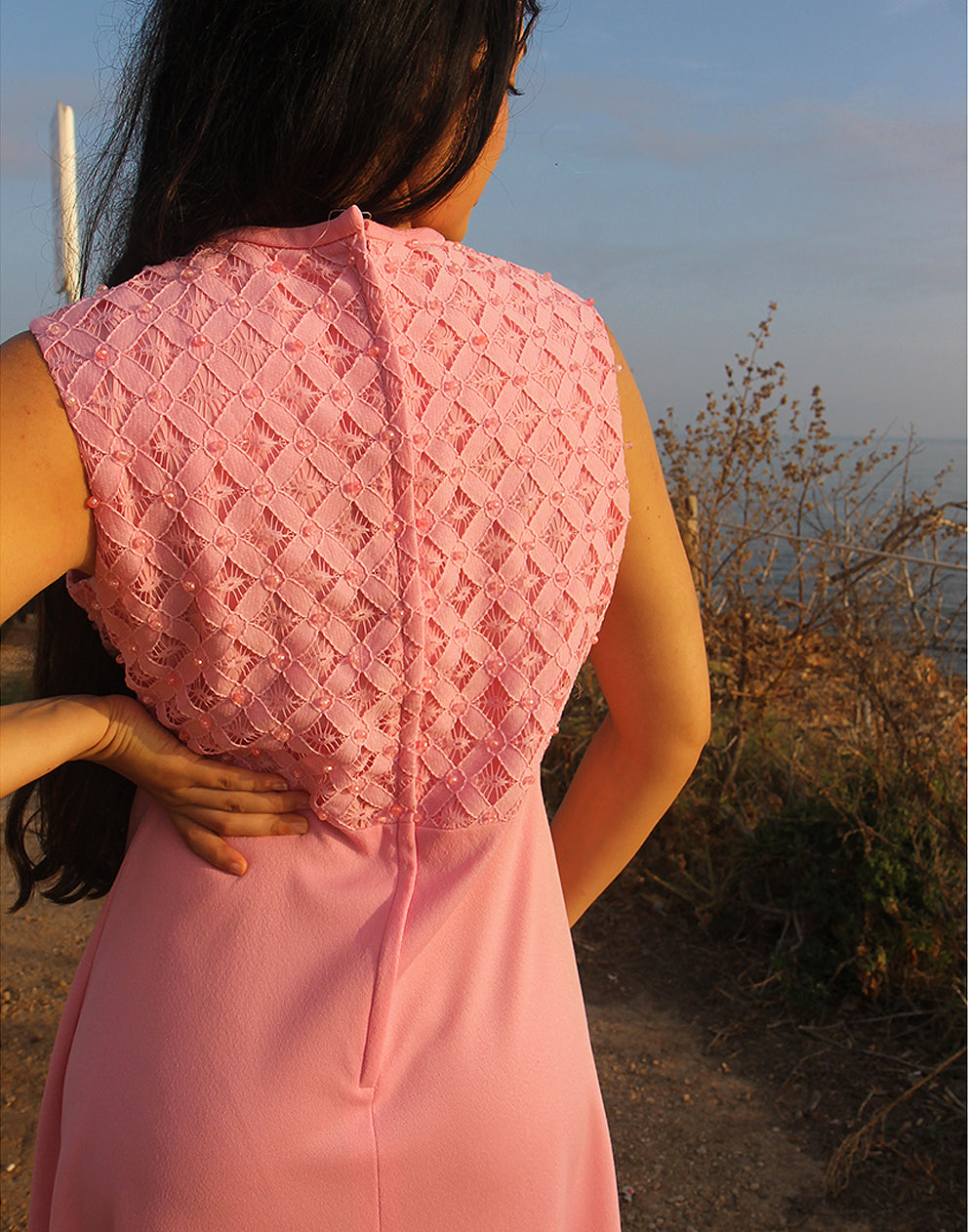 Pink Sleeveless Maxi Dress