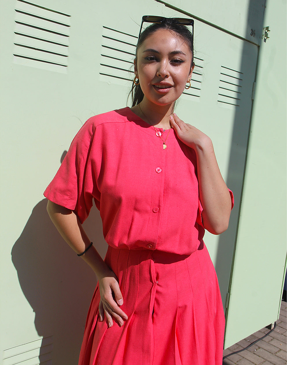 Pink Silk Midi Dress - EU 36/38