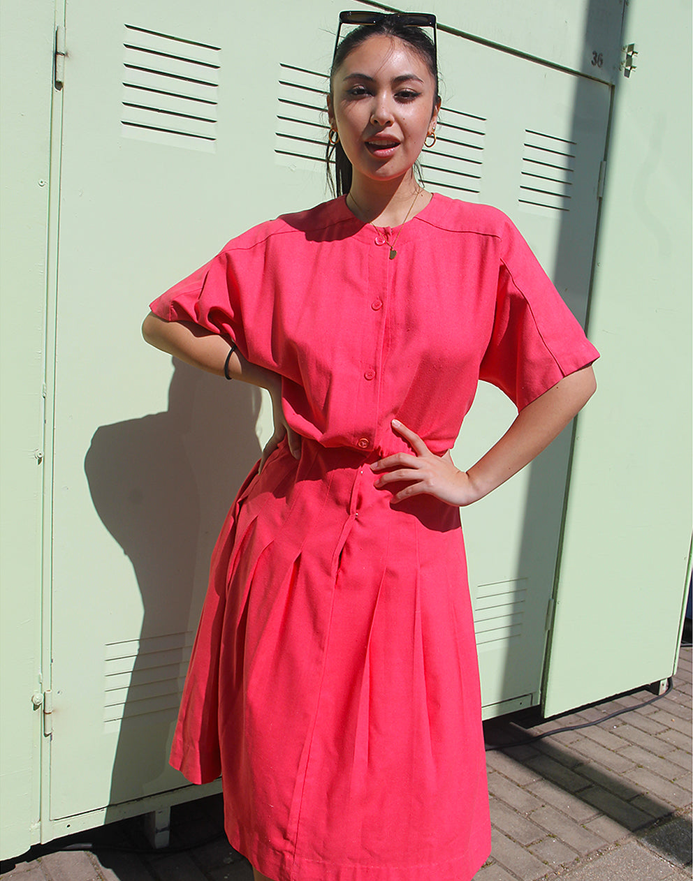 Pink Silk Midi Dress - EU 36/38