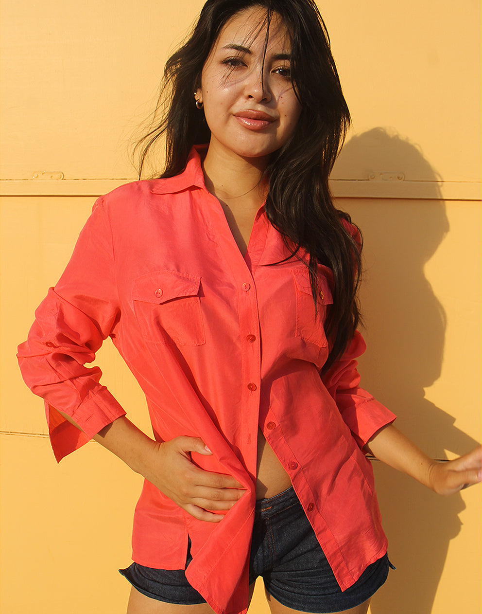 Pink Silk Shirt