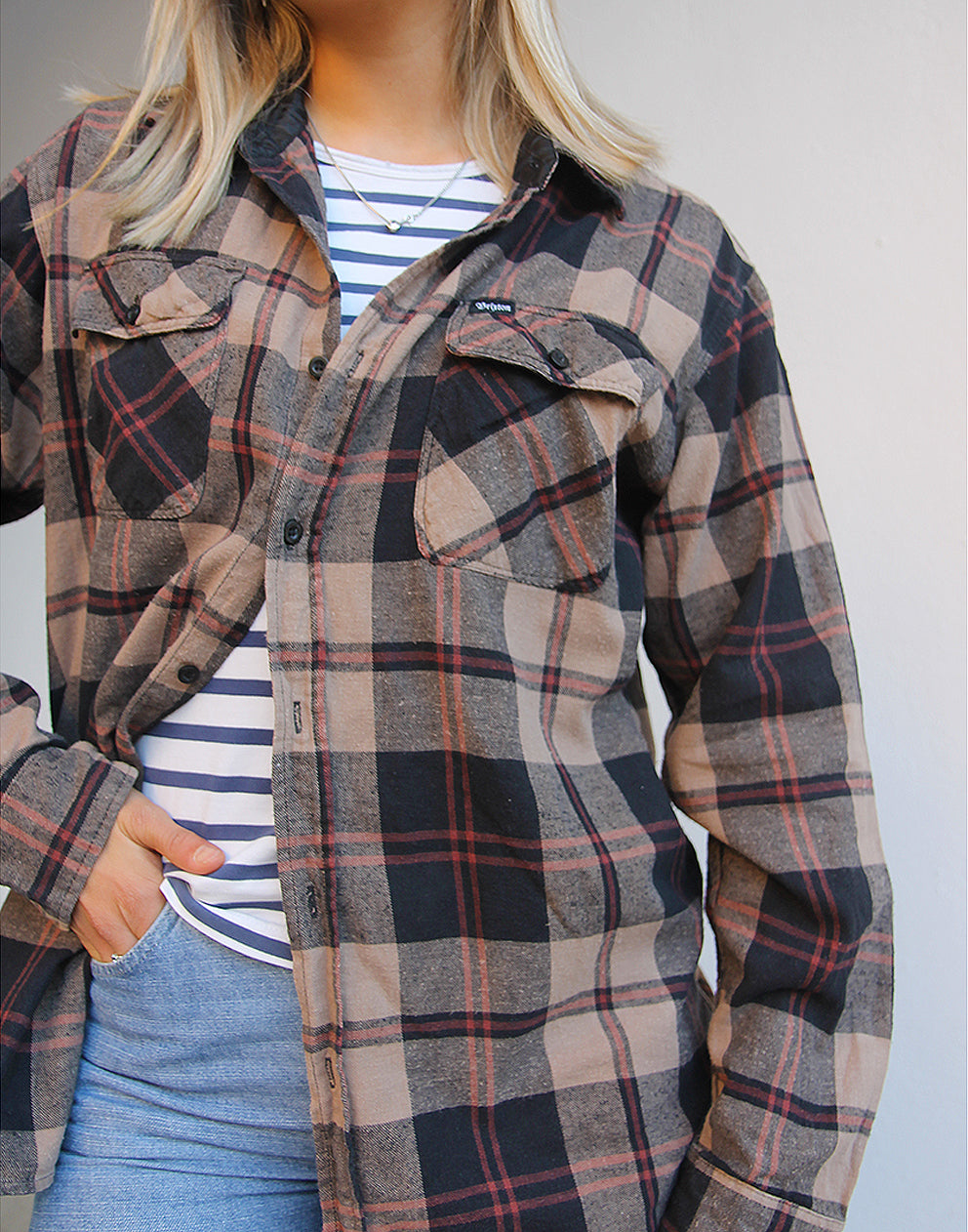 Check Flannel Shirt in Brown