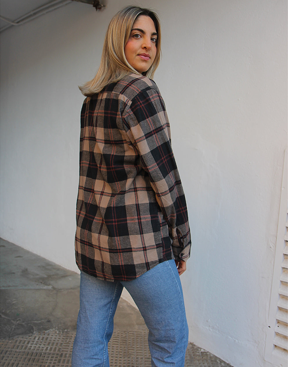 Check Flannel Shirt in Brown