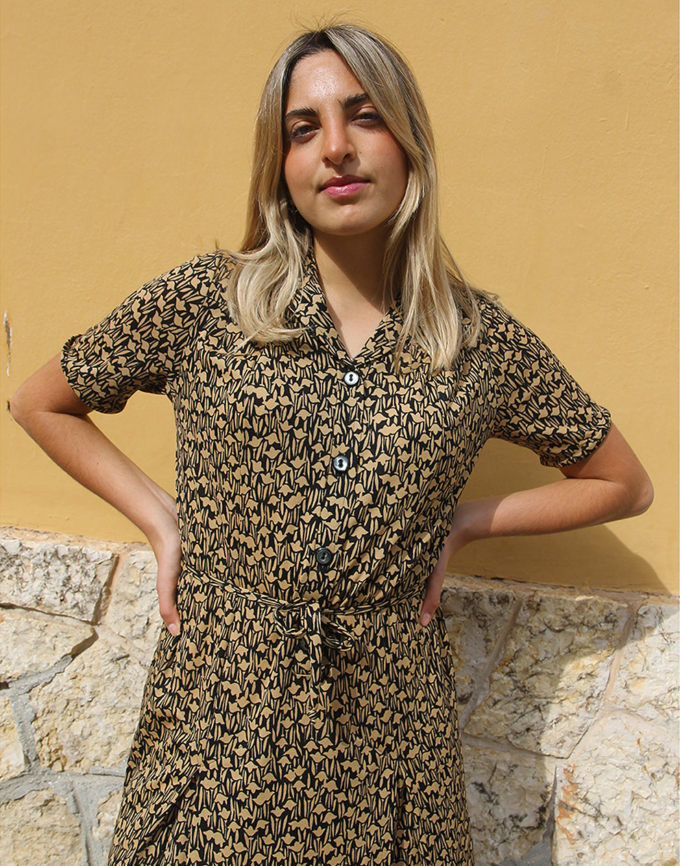 Brown Floral Dress