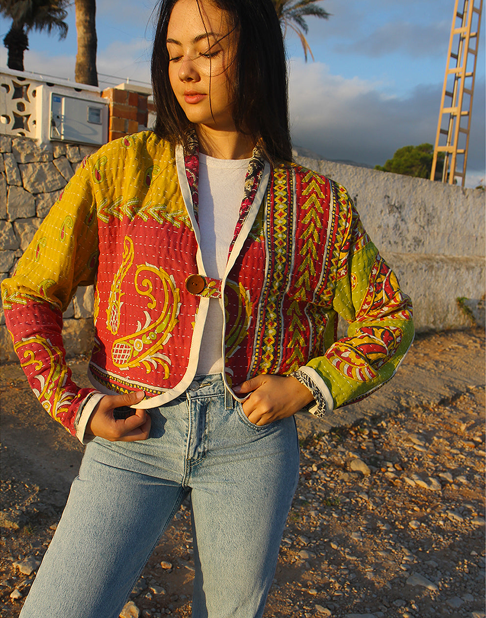 Reversible Quilted Jacket in Multi Colour