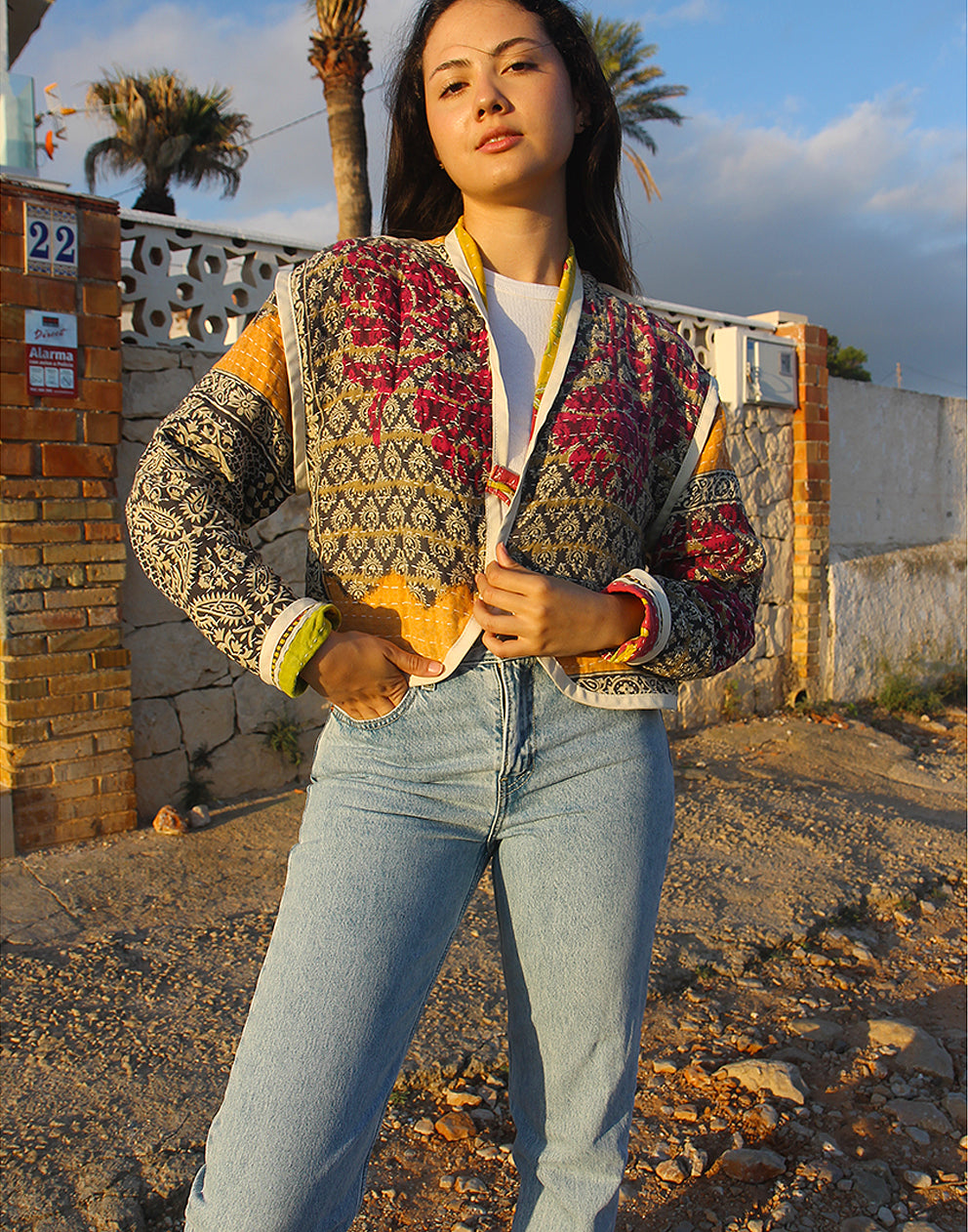 Reversible Quilted Jacket in Multi Colour