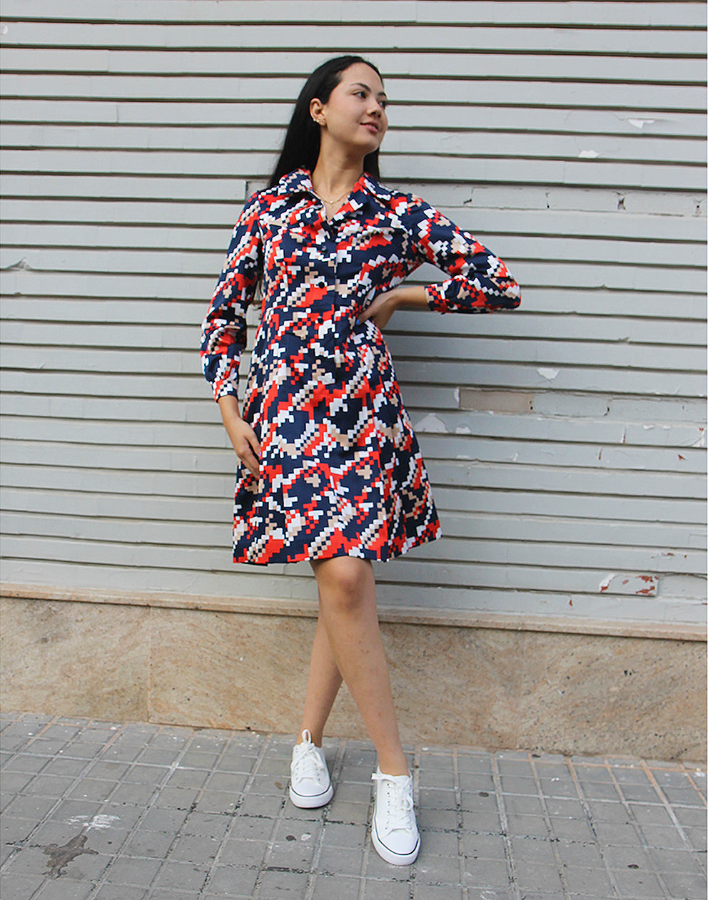 Printed Shirt Dress