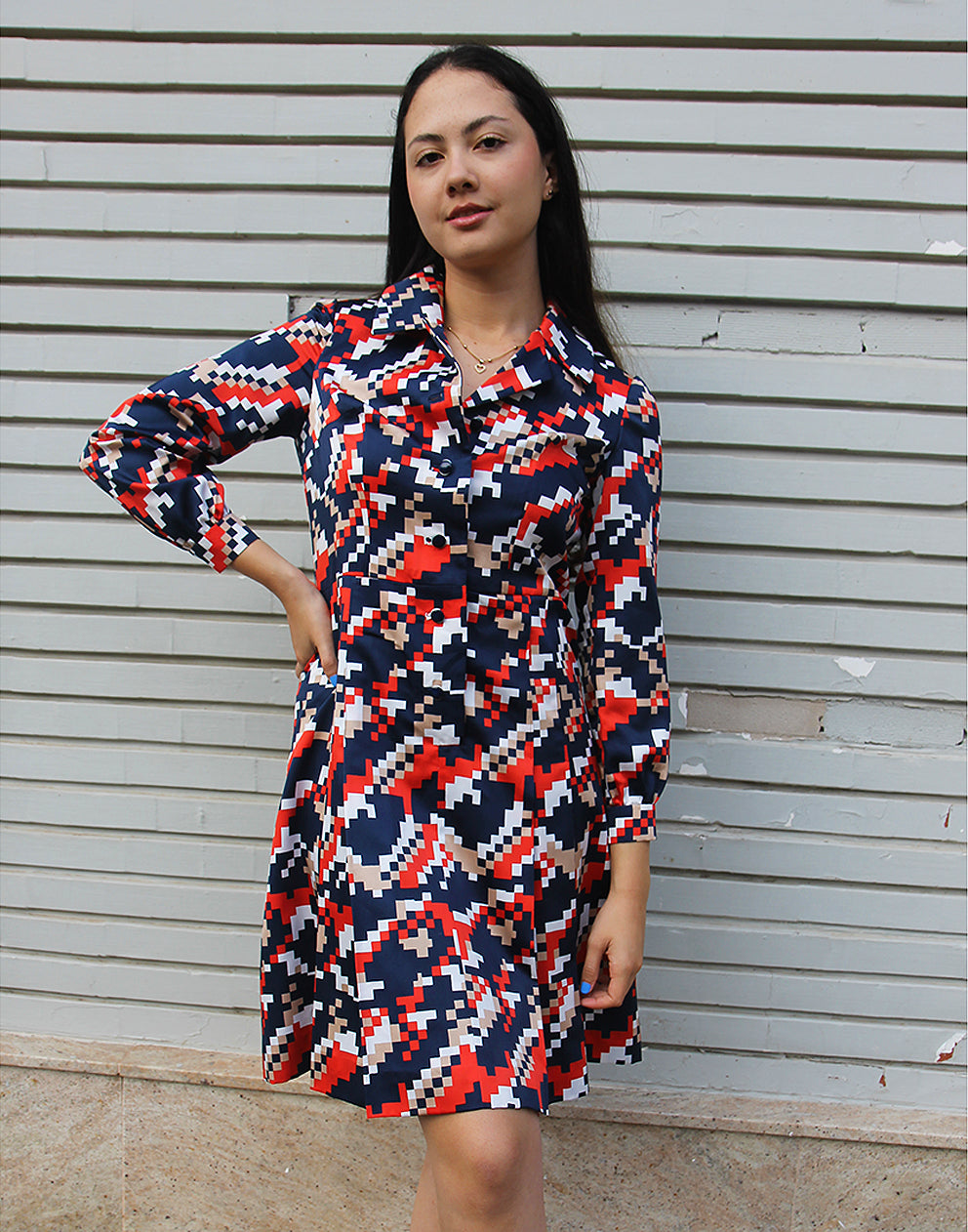 Printed Shirt Dress