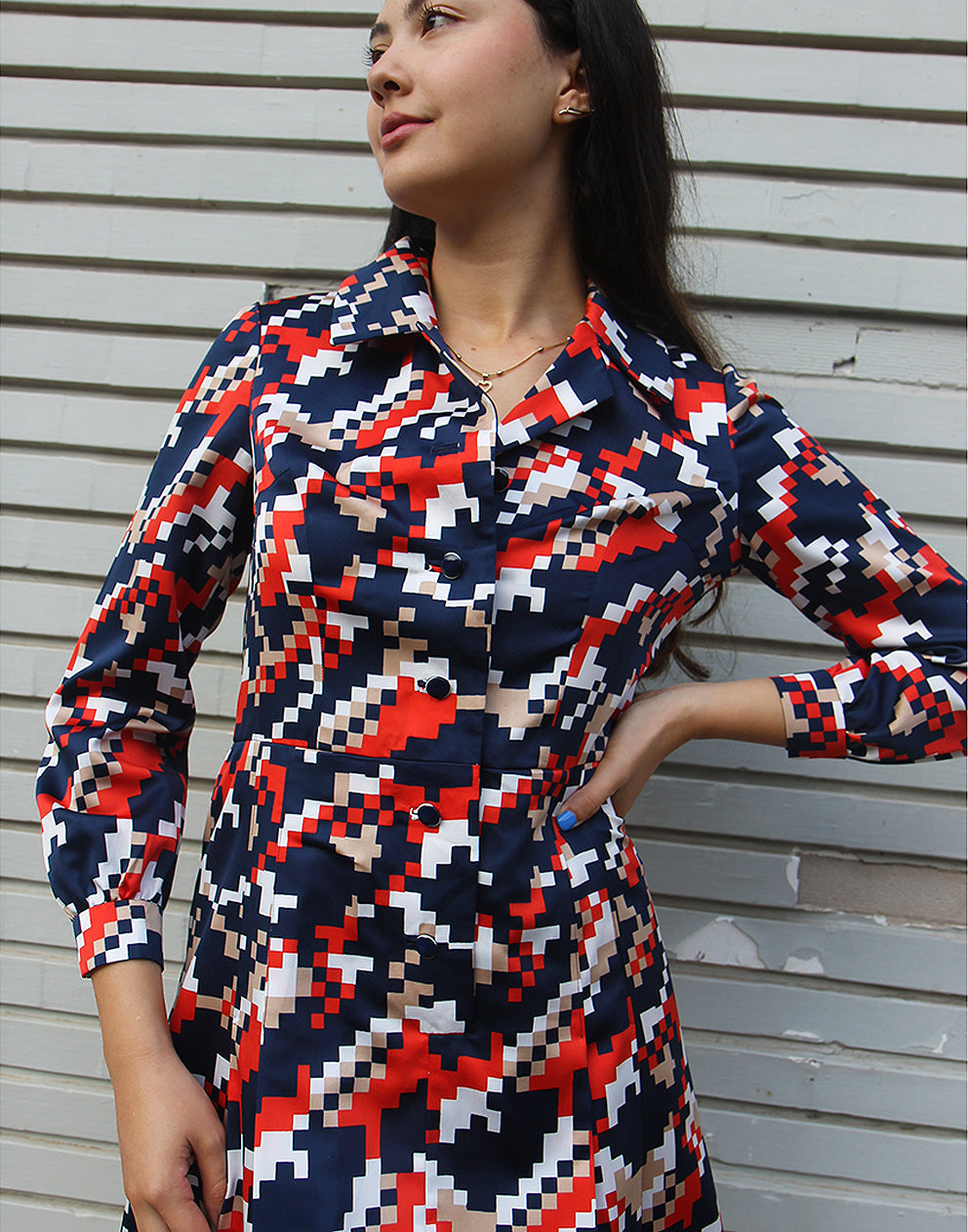 Printed Shirt Dress