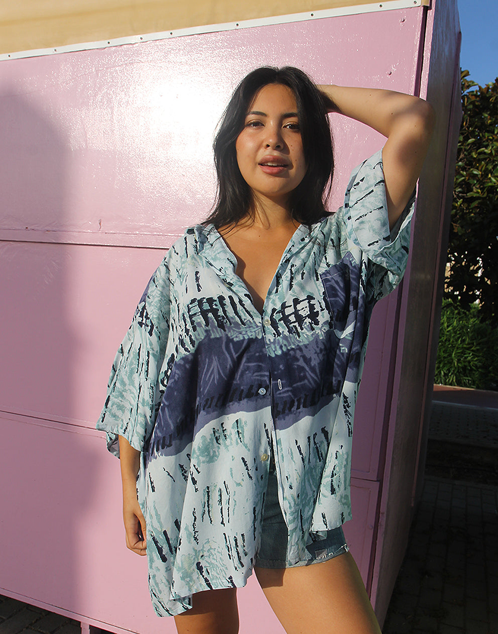 Printed Vintage Short Sleeve Shirt