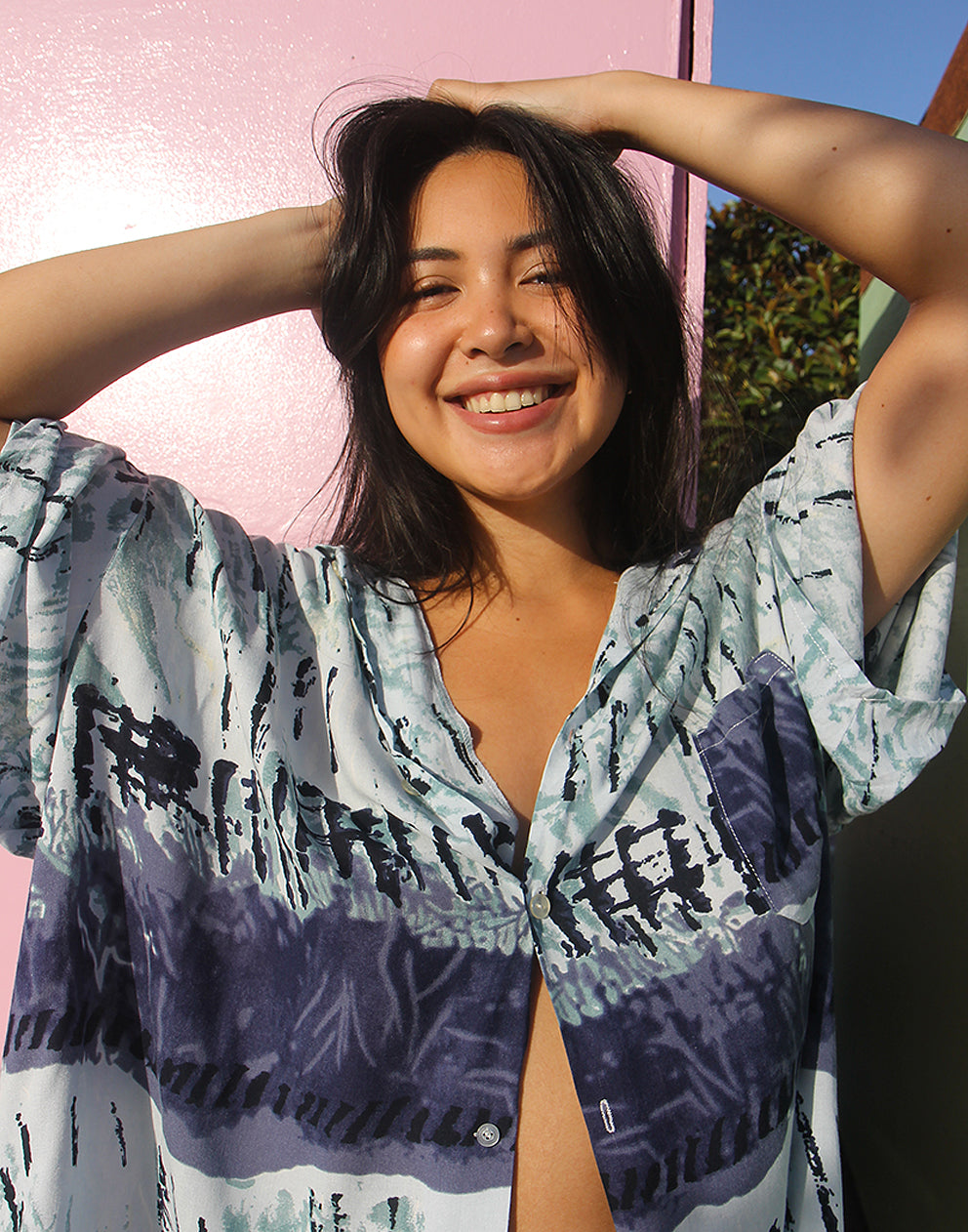 Printed Vintage Short Sleeve Shirt