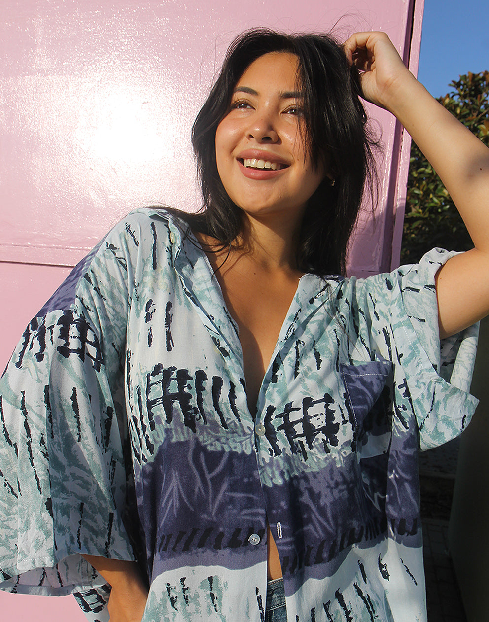 Printed Vintage Short Sleeve Shirt