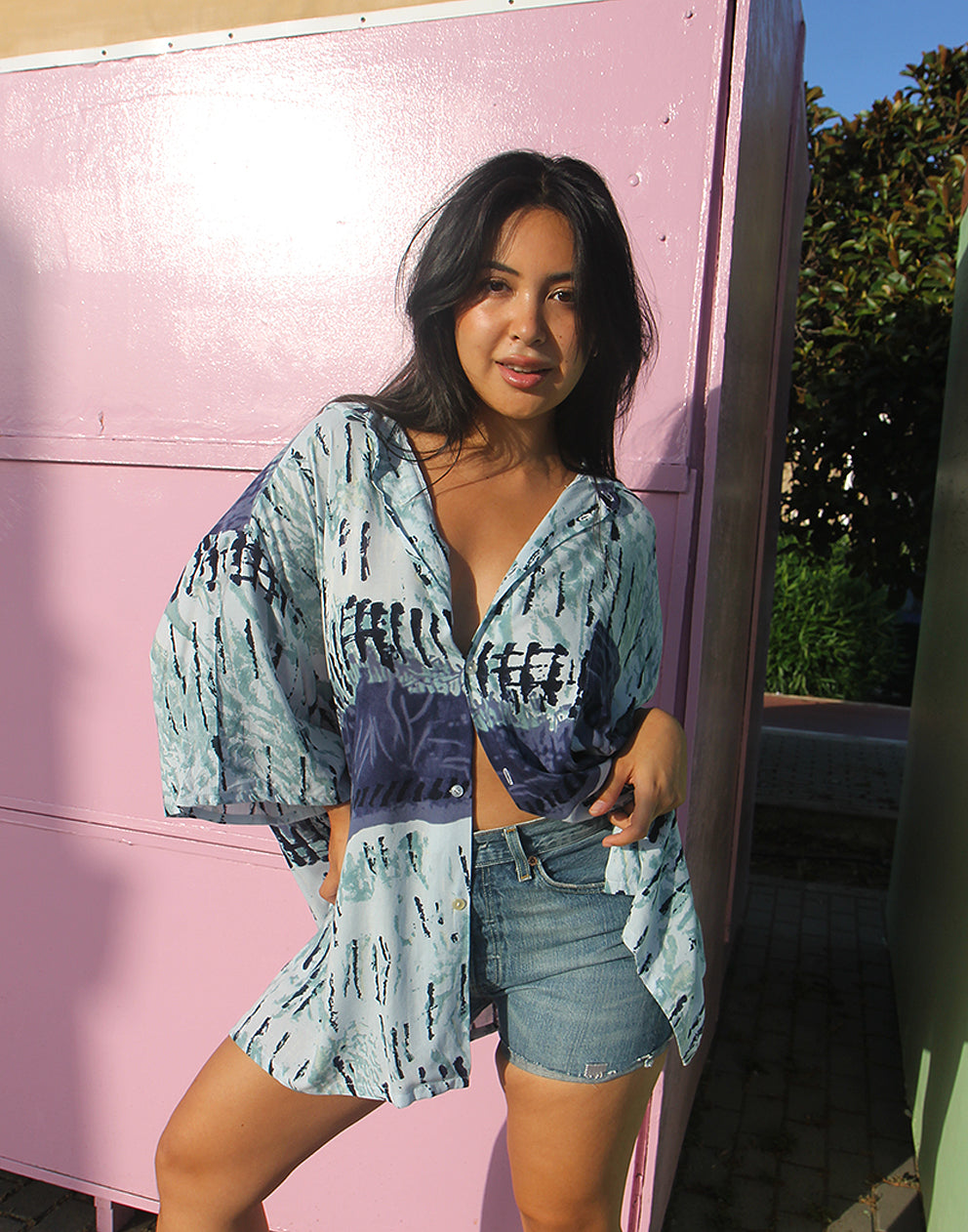 Printed Vintage Short Sleeve Shirt