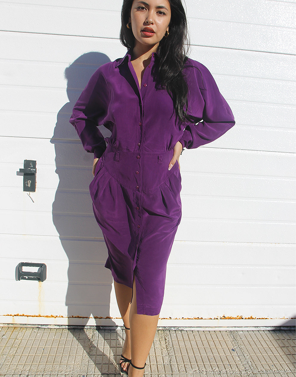Long Sleeve Silk Dress | Purple Dress | Work Dress | 80s Dress | Workwear La Vida Bohemia Long Sleeve Silk Dress | Purple Dress | Work Dress | 80s Dress | Workwear La Vida Bohemia