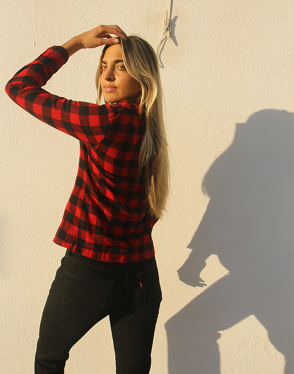 Flannel Shirt in Red & Black Check