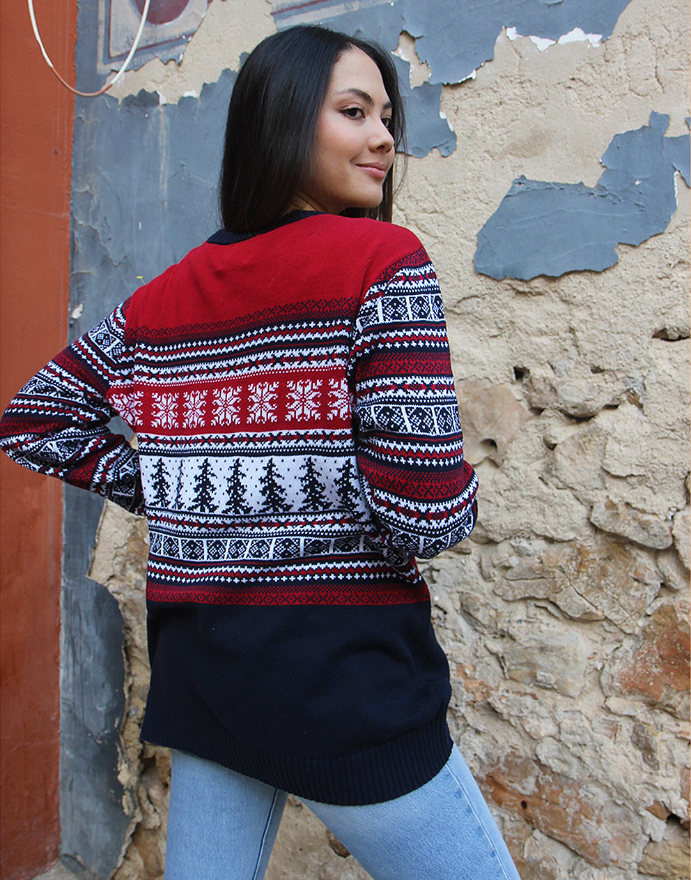 Blue and red jumper best sale