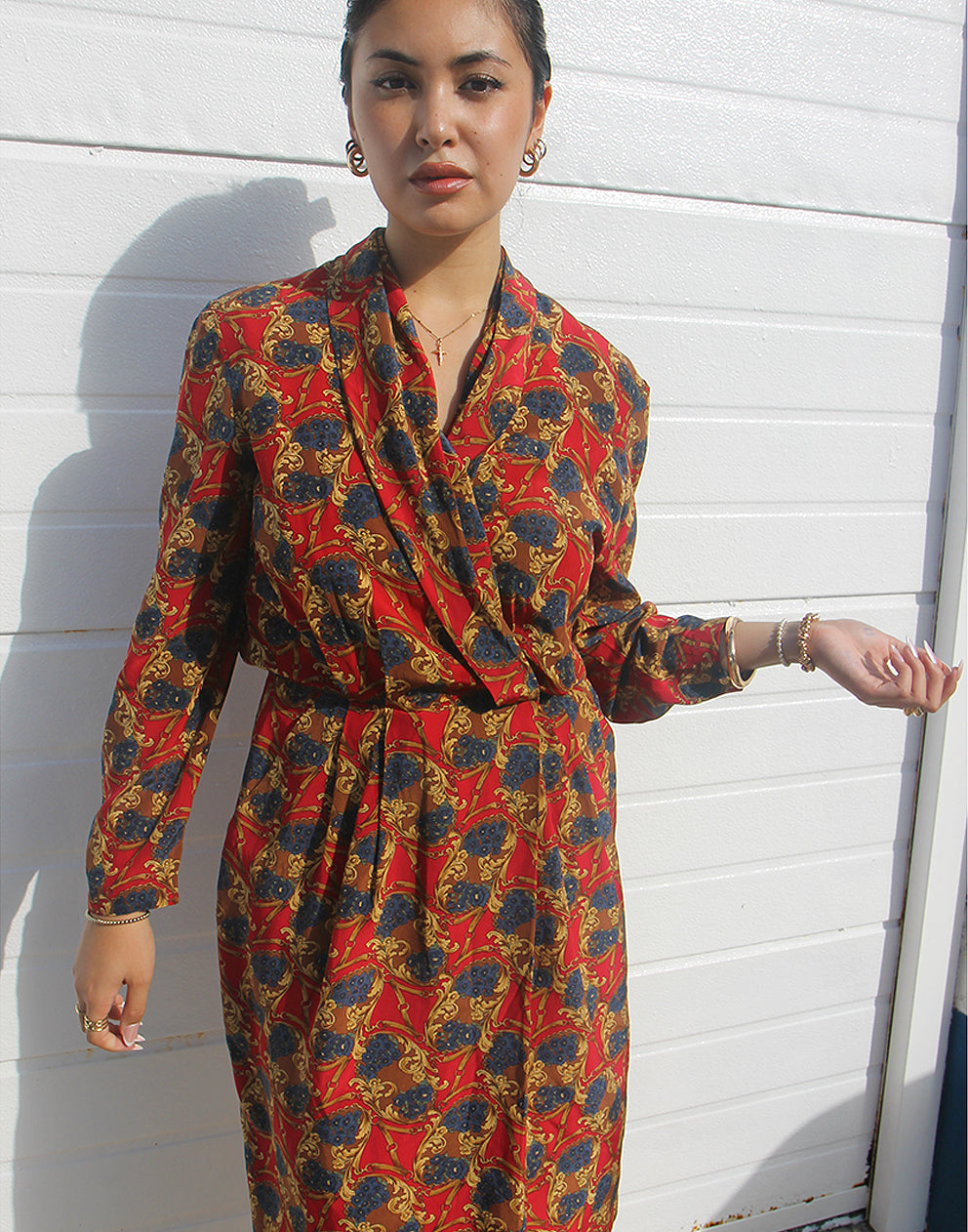 Long Sleeve Red Dress