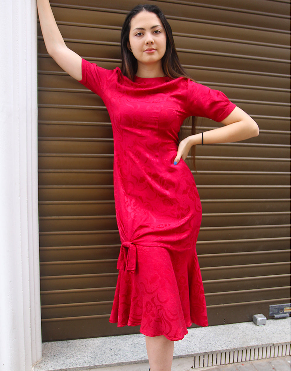 Red Silk Long Dress