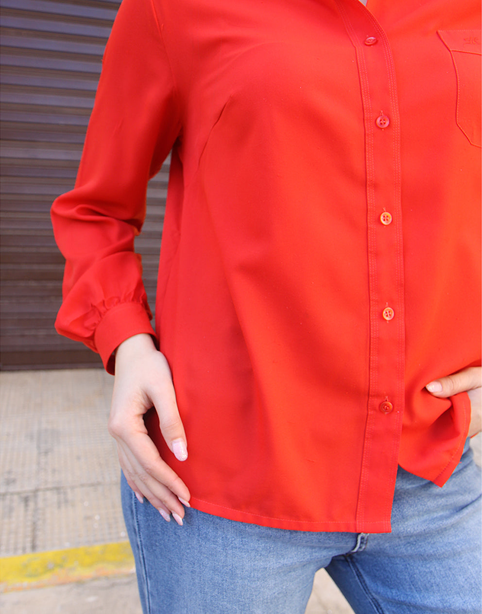 red long sleeve shirt 