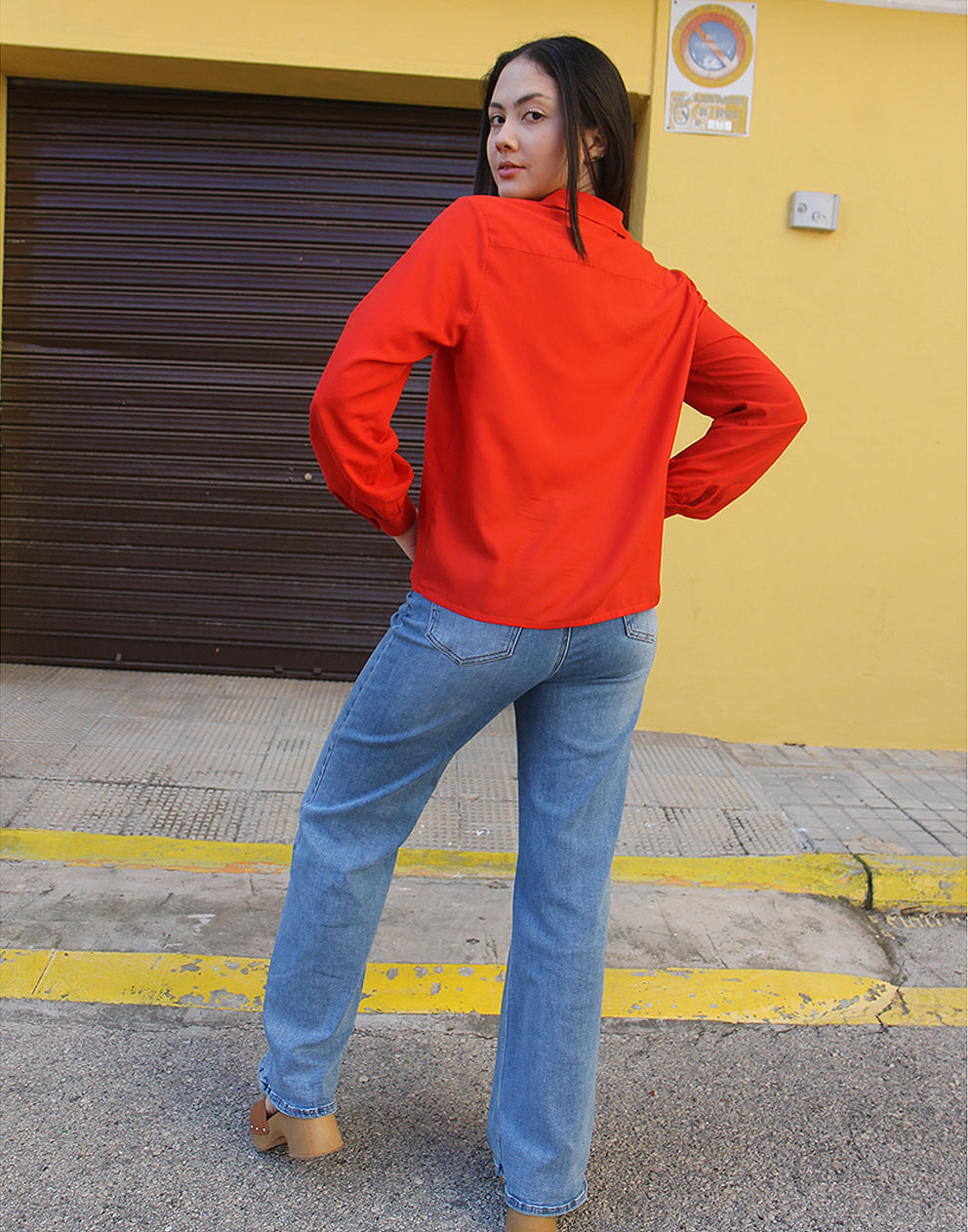 red long sleeve shirt 