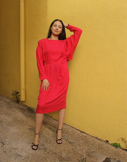 Long Sleeve Red Dress