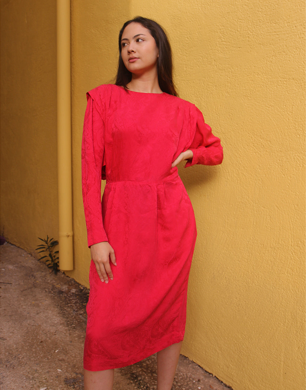 Long Sleeve Red Dress