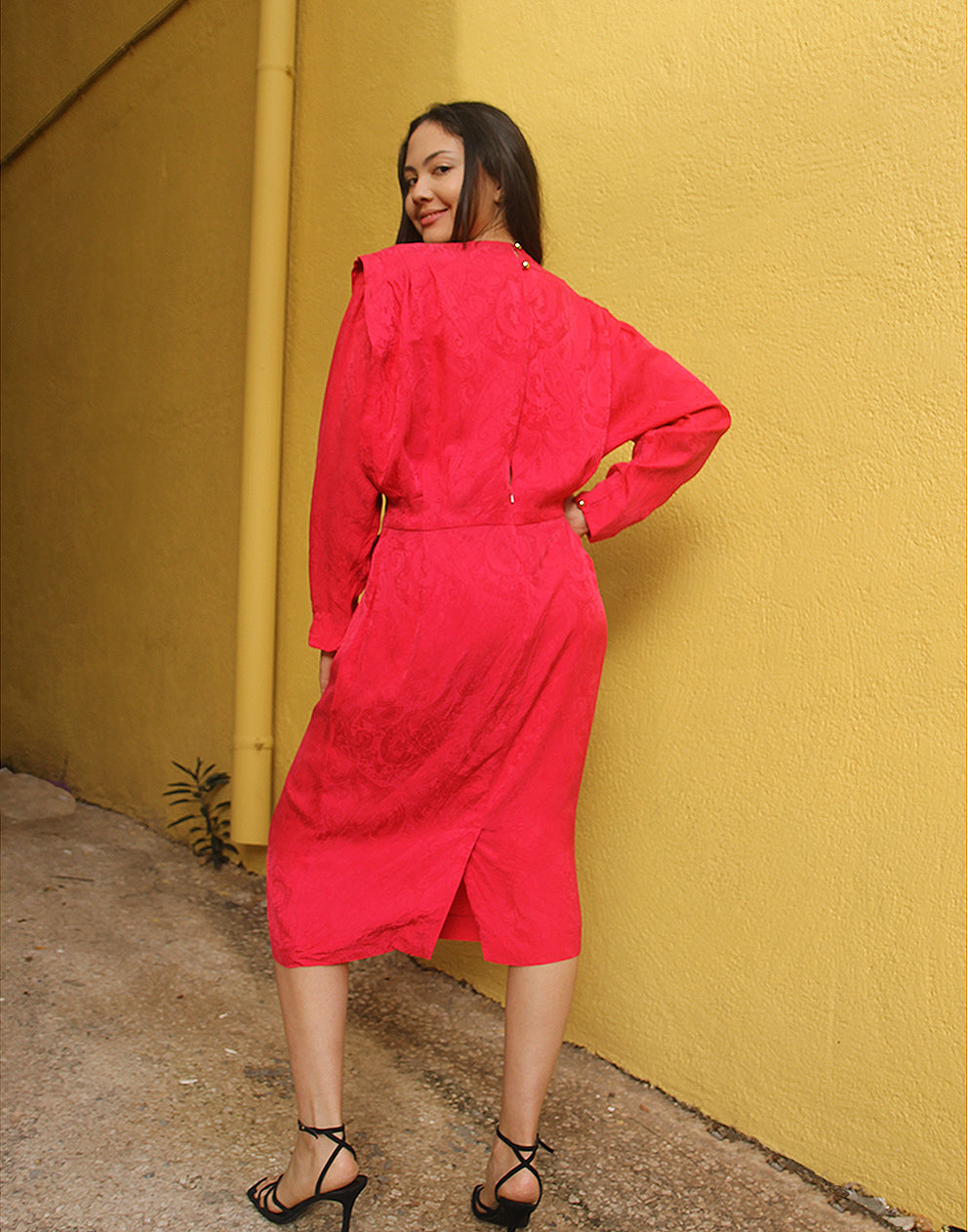 Long Sleeve Red Dress