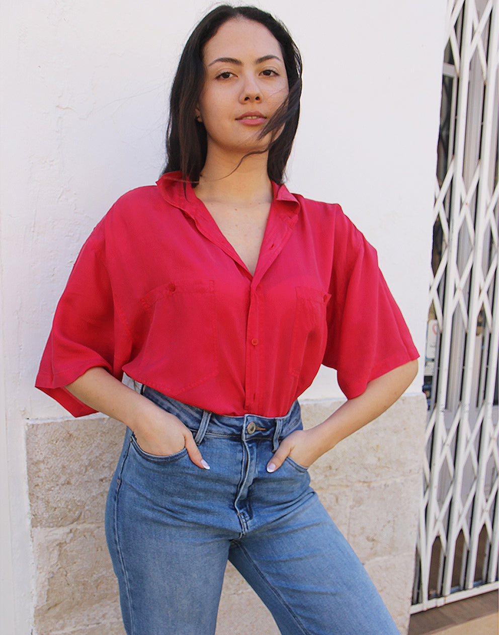 Red Silk Shirt