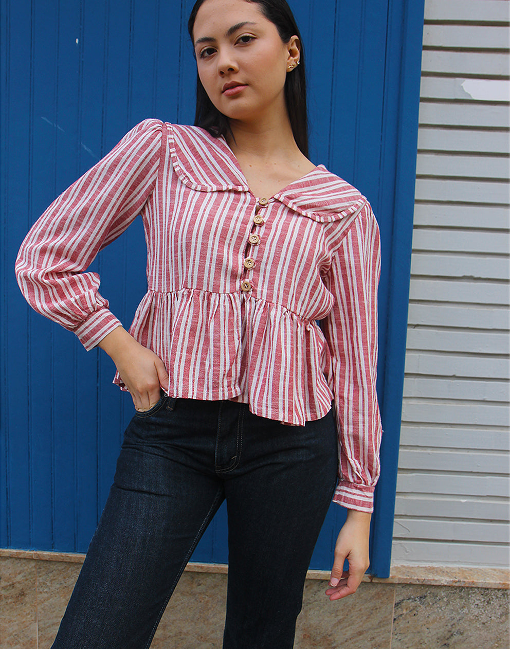 Wide Collar Blouse