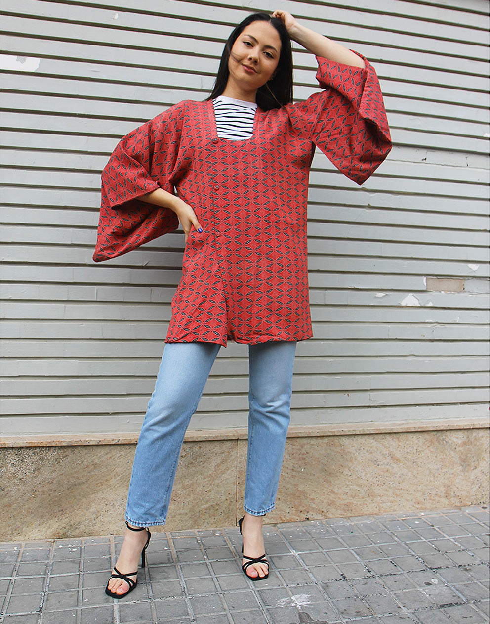 Red Silk Kimono Jacket