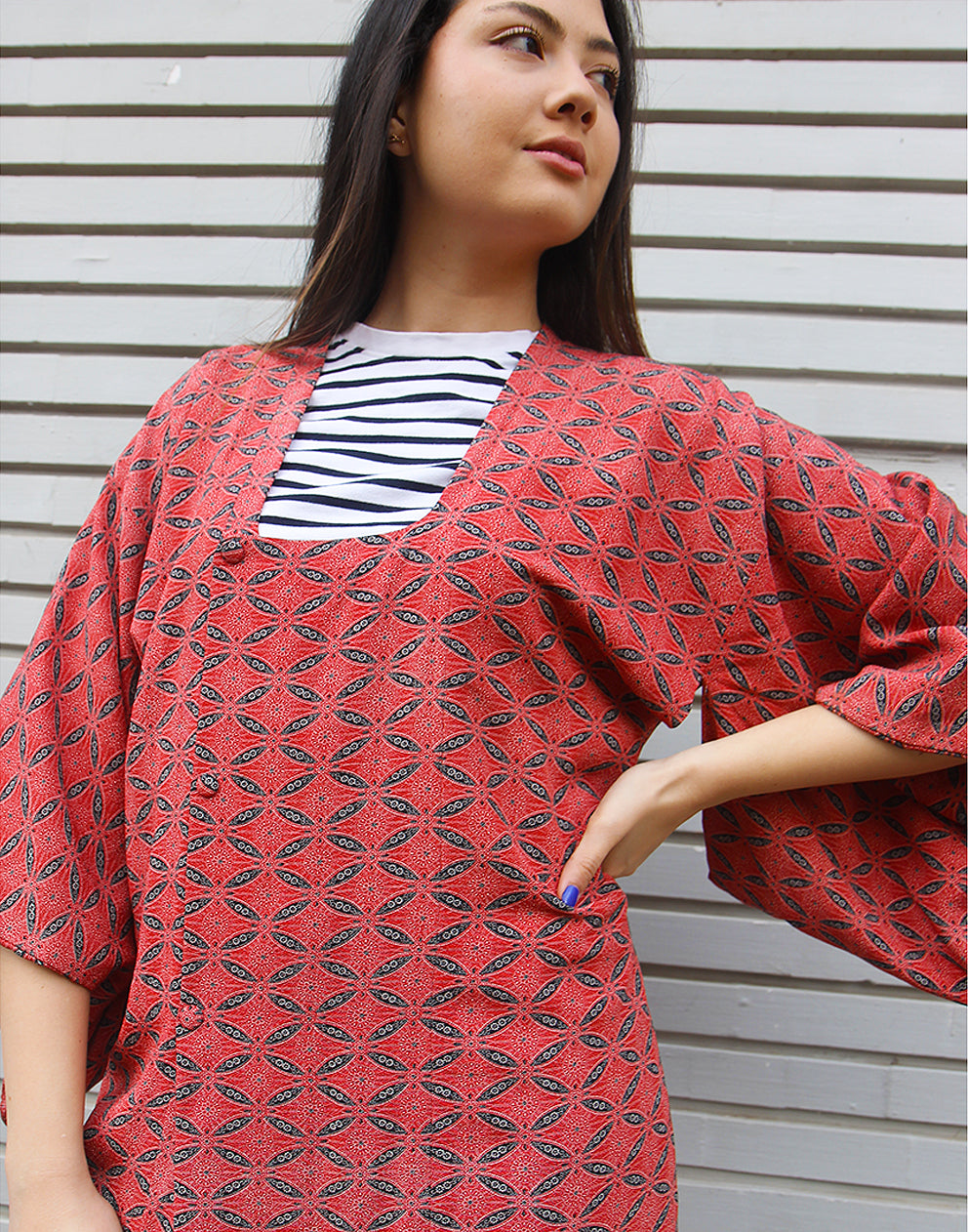 Red Silk Kimono Jacket