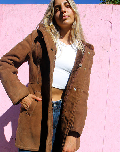 Shearling Coat with Hood