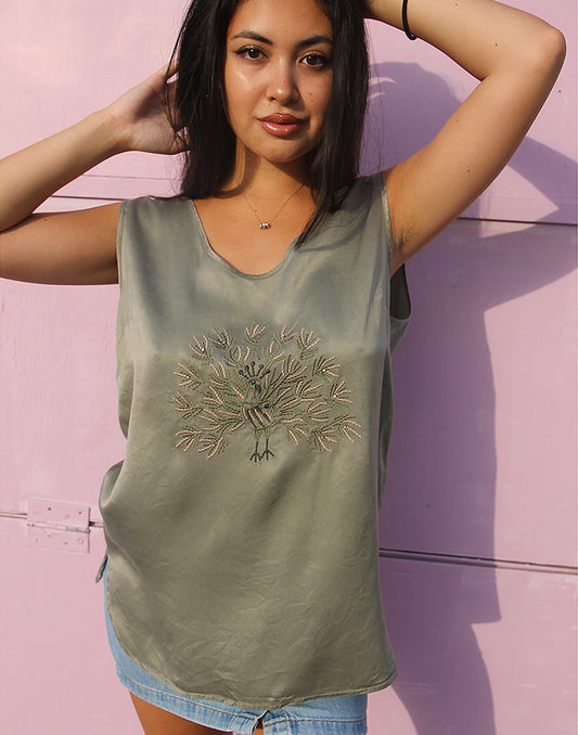 Green Silk Top
