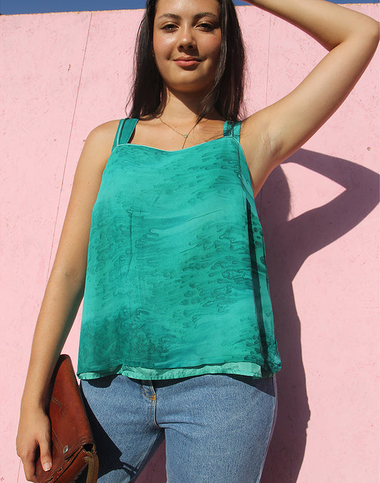 Silk Top in Turquoise