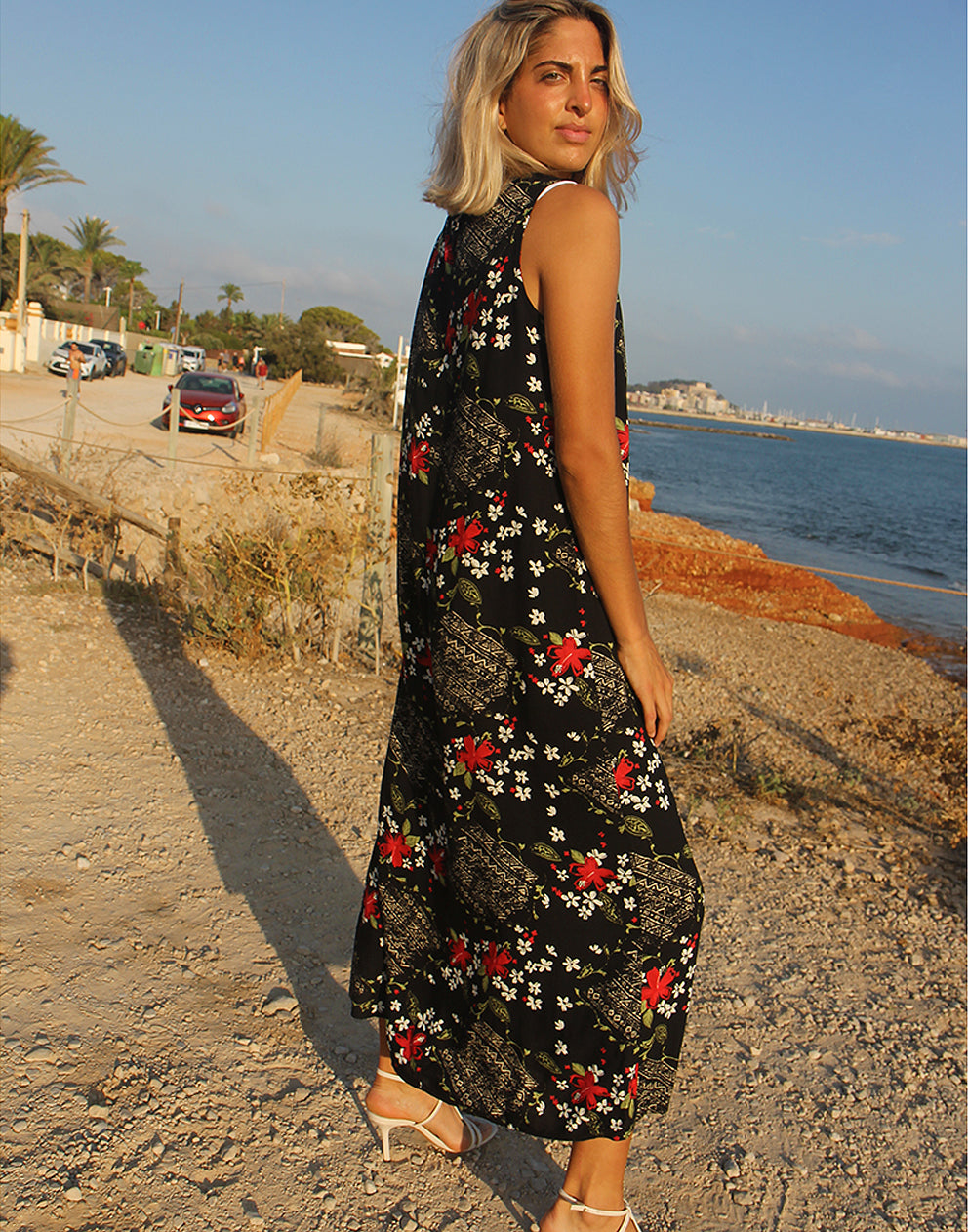 long black floral dress