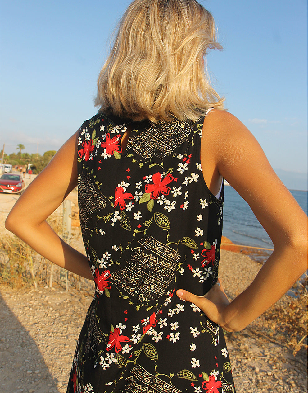 long black floral dress