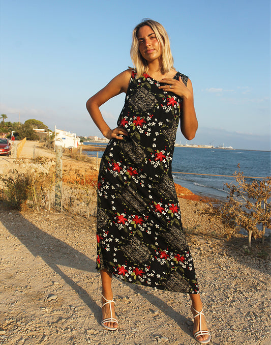 long black floral dress