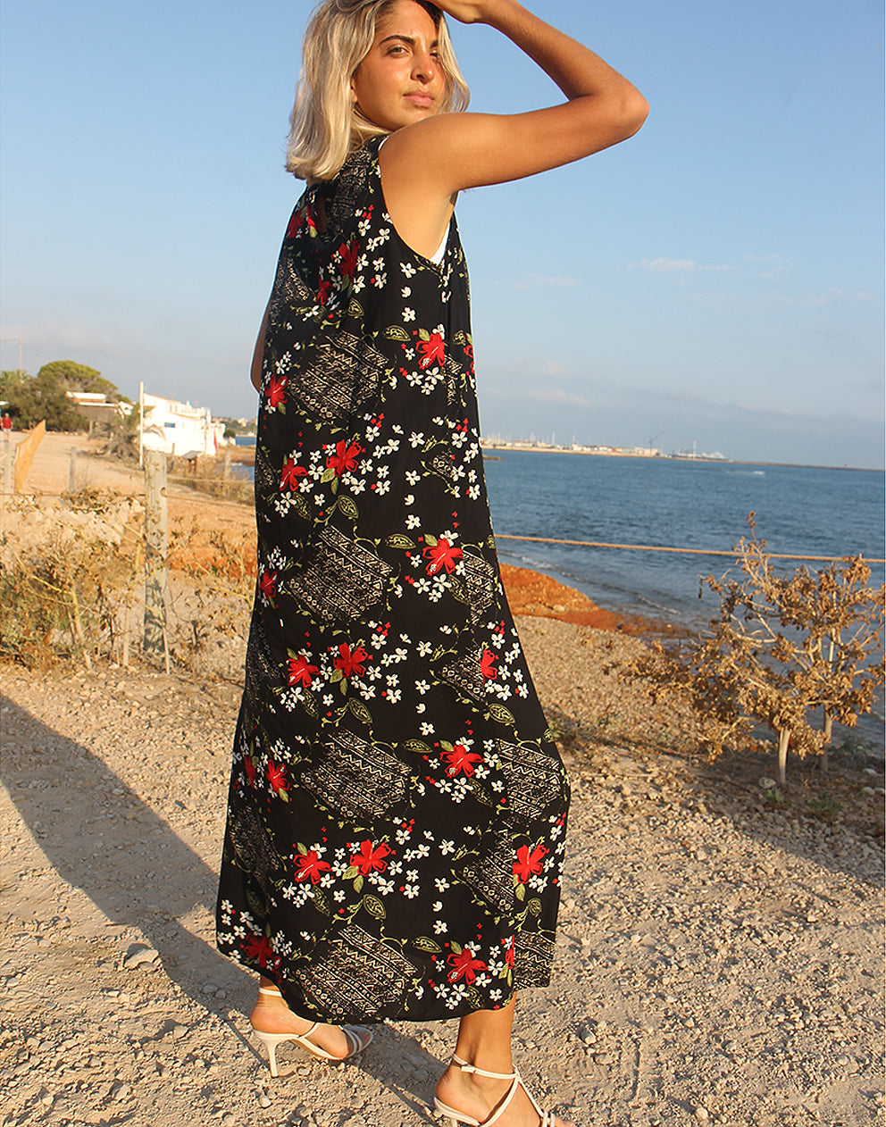 long black floral dress