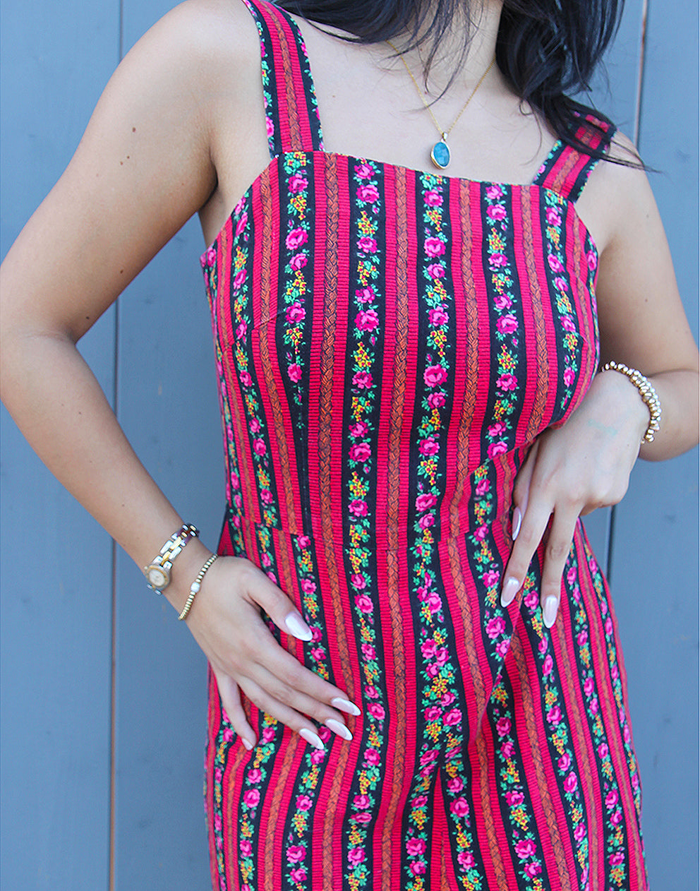 Red Sleeveless Summer Dress