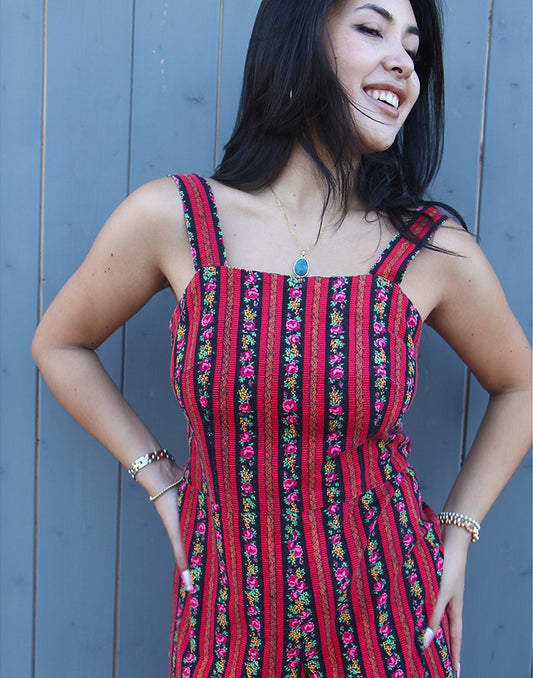 Red Sleeveless Summer Dress