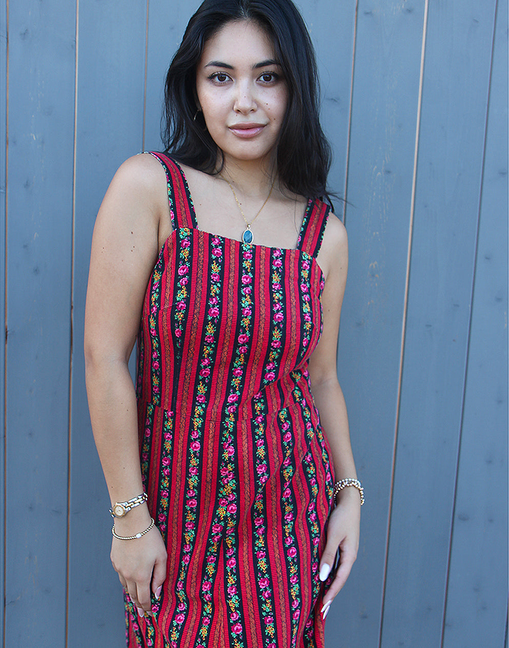 Red Sleeveless Summer Dress