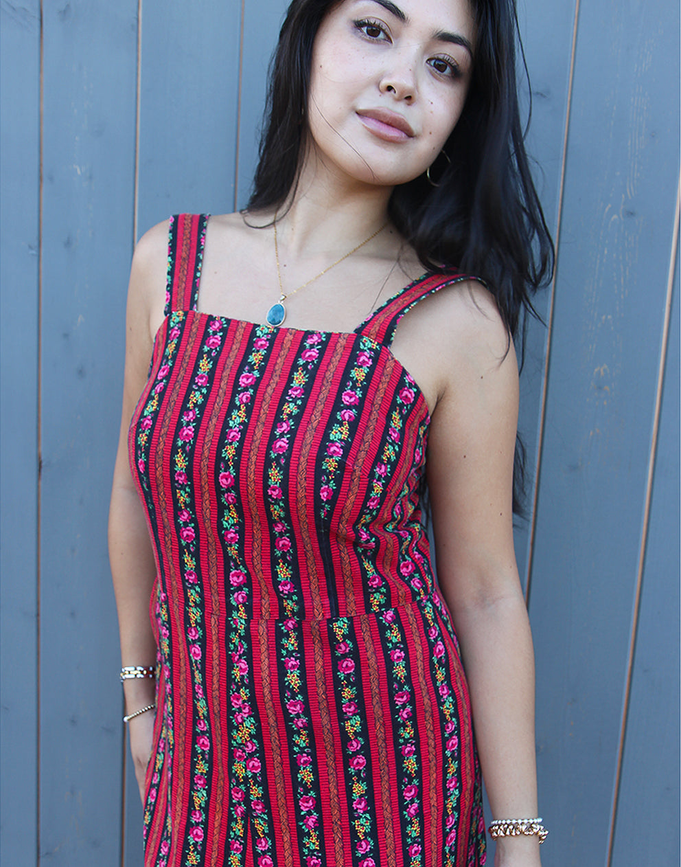 Red Sleeveless Summer Dress